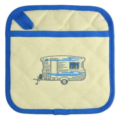 Van Go Collections Embroidered Pot Holders  Bluey Caravan  Winter