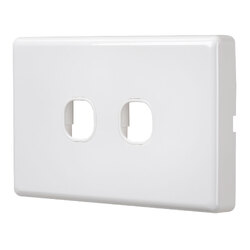 Projecta 2 Gang Blank Switch Plate - White