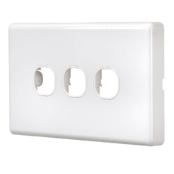 Projecta 3 Gang Blank Switch Plate - White