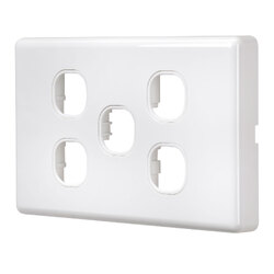 Projecta 5 Gang Blank Switch Plate - White