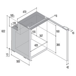 90L 12/24 Vitrifrigo Canopy Fridge/Freezer C90i CHROMELOCK SERIES