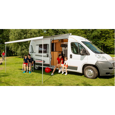 Fiamma F80s 425 Deep Black Awning - Royal Grey Canopy. 07831F01R