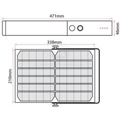 Light LED batten with motion sensor & remote solar panel charger 950lu