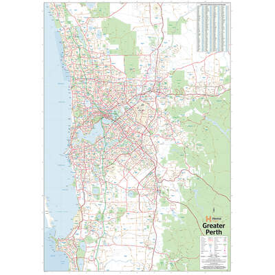 Perth & Region Map - 700x1000 - Laminated