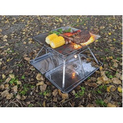 Wildtrak Frontier 360 S/Steel Fold Bbq Firepit 42 X 36.5 X 35Cm W Bag