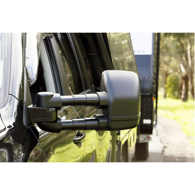 Clearview Towing Mirrors [Next Gen, Pair, Manual, Black] For Toyota LandCruiser 100 Series