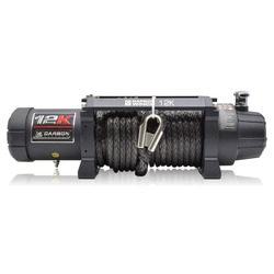 Carbon Offroad 12K V.3 12000lb Winch Blue Hook Installers Combo Deal