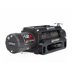 24 Volt Carbon 12K 12000Lb Electric Winch With Synthetic Rope