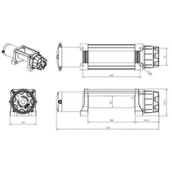 Carbon Offroad Long Drum 6000lb ATV/Small 4X4 Winch