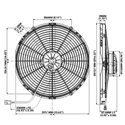 SPAL Thermo Puller Fan - 16" - 12V - 1600 CFM - VA18-AP51/C-41A