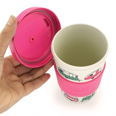 Van Go Collections Bamboo Travel Mug  400ml  The Iconic Collection  Vintage Pink