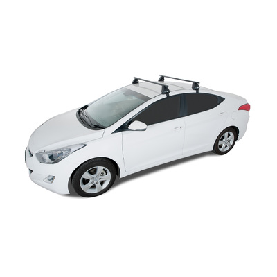 Rhino Rack Euro 2500 Black 2 Bar Roof Rack For Hyundai Elantra 4Dr Sedan 06/11 To 01/16