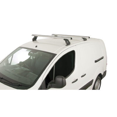 Rhino Rack Heavy Duty Rltf Silver 2 Bar Roof Rack For Citroen Berlingo Ii 4Dr Van 09 To 18