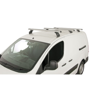 Rhino Rack Heavy Duty Rltf Silver 3 Bar Roof Rack For Citroen Berlingo Ii 4Dr Van 09 To 18