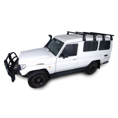 Rhino Rack Heavy Duty Rl210 Black 4 Bar Roof Rack For Ford Econovan Maxi 2Dr Van Mwb/Lwb (Mid Roof) 05/84 To 07/06