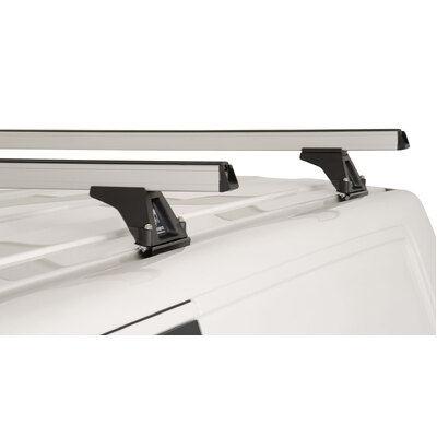 Rhino Rack Heavy Duty Rltf Silver 3 Bar Roof Rack For Volkswagen Transporter T5 2Dr Van Swb (Low Roof) 08/04 To 11/15