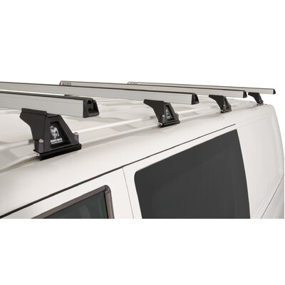 Rhino Rack Heavy Duty Rltf Silver 4 Bar Roof Rack For Volkswagen Transporter T6 2Dr Van Lwb (Standard Roof) 12/15 On