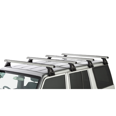 Rhino Rack Heavy Duty Rl150 Silver 4 Bar Roof Rack For Toyota Landcruiser 76 Series 4Dr 4Wd 03/07 On