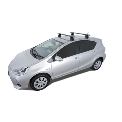 Rhino Rack Vortex 2500 Black 2 Bar Roof Rack For Toyota Prius C 5Dr Hatch 03/12 On