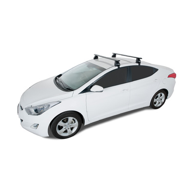 Rhino Rack Vortex 2500 Black 2 Bar Roof Rack For Hyundai Elantra 4Dr Sedan 06/11 To 01/16