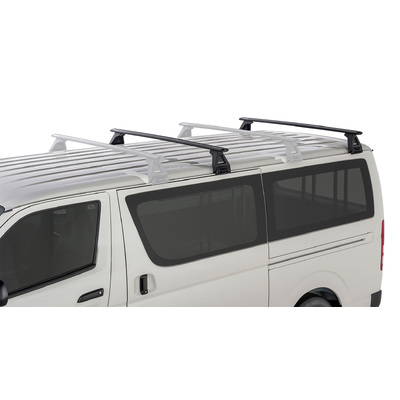 Rhino Rack Vortex Rl150 Black 2 Bar Roof Rack For Toyota Hiace Gen 4 2Dr Van 11/89 To 02/05