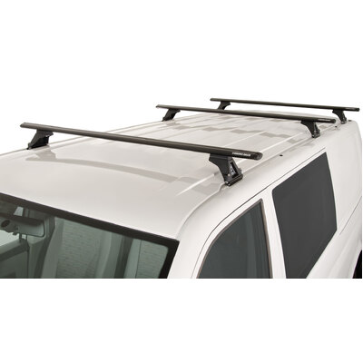 Rhino Rack Vortex Rltf Black 3 Bar Roof Rack For Volkswagen Caravelle 7H 2Dr Van Lwb (Low Roof) 04/08 To 11/15