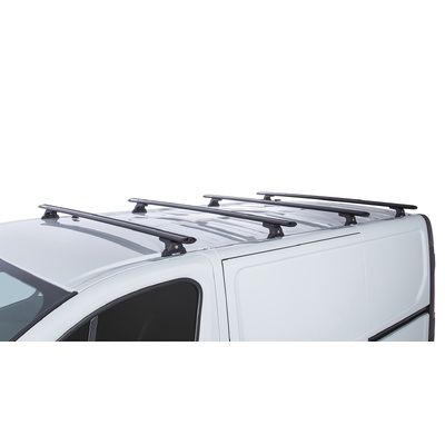 Rhino Rack Vortex Rlt600 Black 4 Bar Roof Rack For Renault Trafic X82 2Dr Van Swb (Low Roof) 05/15 On