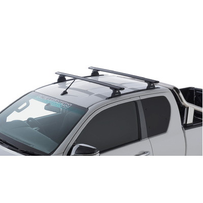 Rhino Rack Vortex Rlt600 Trackmount Black 2 Bar Roof Rack For Toyota Hilux Gen 8 2Dr Ute Extra Cab 10/15 To 20