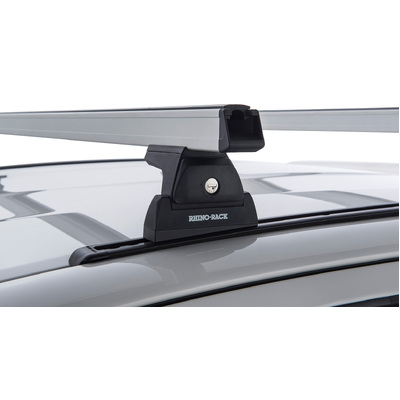 Rhino Rack Heavy Duty Rlt600 Trackmount Silver 2 Bar Roof Rack For Toyota Hilux Gen 8 2Dr Ute Extra Cab 10/15 To 20