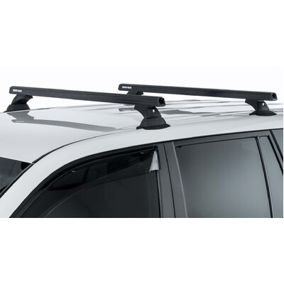 Rhino Rack Heavy Duty Rch Black 2 Bar Roof Rack For Volkswagen Caddy Life 5Dr Van 06/06 To 12/10