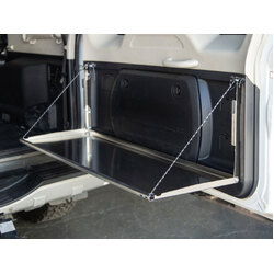 Rear Door Drop Down Table to suit Mitsubishi Pajero Gen 4 NS-NX [Natural Stainless]