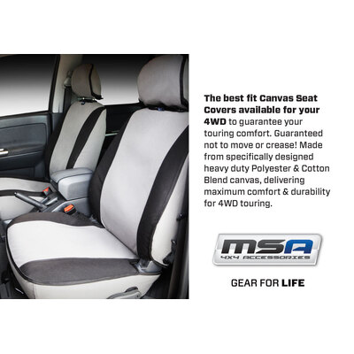 Rear 60/40 Split Bench (2 Head Rests) (Mto) Msa Premium Canvas Seat Covers To Suit Colorado Rg / Lx / Lt / Ltz 06/12 To 11/13