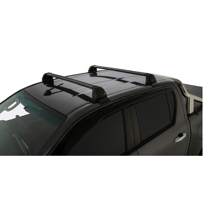 Rhino Rack Vortex Roc25 Flush Black 2 Bar Roof Rack For Toyota Hilux Gen 8 4Dr Ute Double Cab 10/15 On