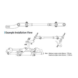 MaXtrek Twin Engine Hydraulic Outboard Steering - Complete Bullhorn Kit Suitable Up to 350HP