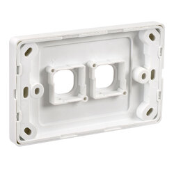 Projecta 2 Gang Blank Switch Plate - White