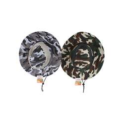 Wildtrak Hat Wide Brim Camo 4 Asst With Clips Neck Cord 37Cm Ac Cc0014