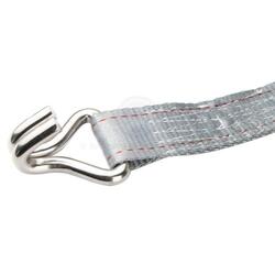 Tie down 50mm webbing x 8.0m with SS ratchet buckle & J hooks grey