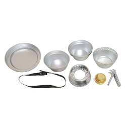 Wildtrak Aluminium Camping Cook Set With Alcohol Burner