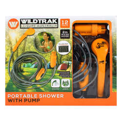 Wildtrak 12V Camp Shower With Mesh Bag Ac Cc6003