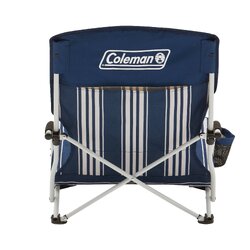 Coleman Chair Quad Beach Low Sling Navy Stripe