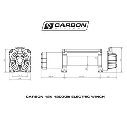 Carbon Offroad 12K V.3 12000lb Winch Blue Hook Installers Combo Deal