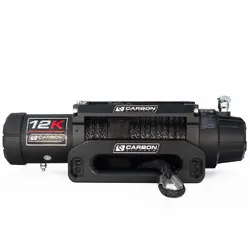 24 Volt Carbon 12K 12000Lb Electric Winch With Synthetic Rope