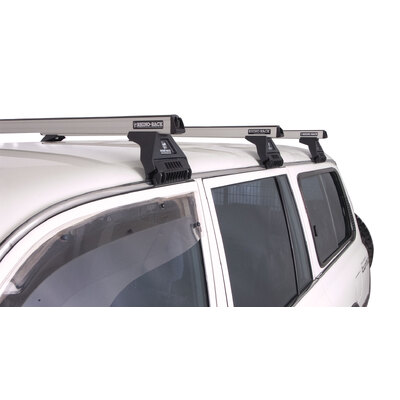 Rhino Rack Heavy Duty Rl110 Silver 3 Bar Roof Rack For Toyota Landcruiser 80 Series 4Dr 4Wd 05/90 To 03/98