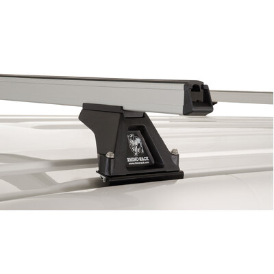 Rhino Rack Heavy Duty Rltf Silver 3 Bar Roof Rack For Volkswagen Multivan T5 2Dr Van Lwb (Low Roof) 06/05 To 11/15