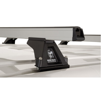 Rhino Rack Heavy Duty Rltf Silver 4 Bar Roof Rack For Volkswagen Multivan T5 2Dr Van Lwb (Low Roof) 06/05 To 11/15