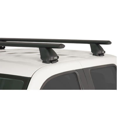 Rhino Rack Vortex 2500 Black 2 Bar Roof Rack For Mazda Bravo 4Dr Ute Dual Cab 02/99 To 11/06