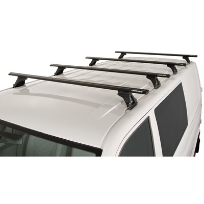 Rhino Rack Vortex Rltf Black 4 Bar Roof Rack For Volkswagen Transporter T5 2Dr Van Swb (Low Roof) 08/04 To 11/15