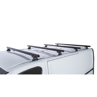 Rhino Rack Heavy Duty Rlt600 Black 4 Bar Roof Rack For Renault Trafic X82 2Dr Van Swb (Low Roof) 05/15 On