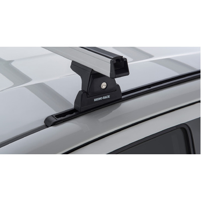 Rhino Rack Heavy Duty Rlt600 Trackmount Silver 2 Bar Roof Rack For Toyota Hilux Gen 8 2Dr Ute Extra Cab 10/15 To 20