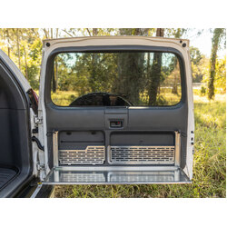 Rear Door Drop Down Table to suit Toyota Prado 120 / Lexus GX 470 [Natural Stainless]